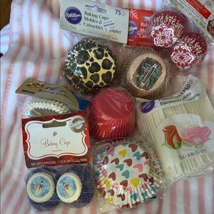 Wilton Pink Red Multicolor Assorted Baking Cups & Party Picks